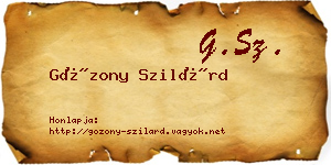 Gózony Szilárd névjegykártya